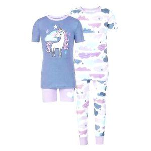 NWT! Kirkland 4-piece Unicorn Organic Cotton pajama set - size 10 Unicorn